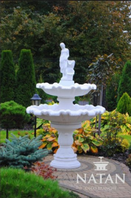 Fuente decorativa con figura para jardín, fuente de estanque, 197 cm.