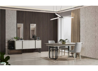 Rincón de comedor, grupo de comedor, grupo de comedor, mesa de comedor, sillas 10 piezas madera blanco.