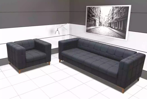 Sofá moderno de tres plazas Muebles de lujo para oficina Estiloso sofá para sala de estar
