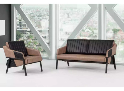 Conjunto de sofás beige de diseñador, sofá de dos plazas, sillón, juego de sofá, tapizado 2+1.