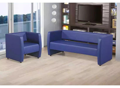 Conjunto de sofá completo azul mobiliario de oficina lujoso conjunto de tapicería
