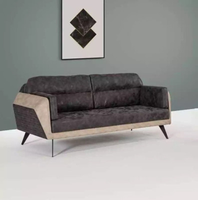 Sofá de lujo gris de tres plazas para sala de trabajo, asiento de muebles de oficina moderno.