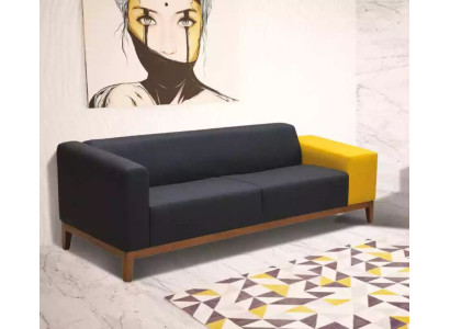 Sofá de tres plazas para la sala de estar de lujo de la oficina, muebles de tela sofá tapizado.
