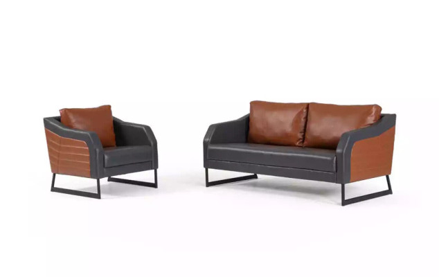 Sofá de 2 plazas de diseño moderno y de lujo para la sala de estar, sofá tapizado nuevo.