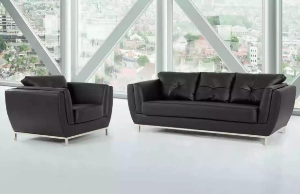 Negro Sillón Estudio Oficina Muebles Lujo Tapizado Tela Nuevo