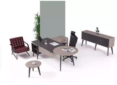 Muebles de madera de diseño Mesa de centro Estudio moderno Mesa redonda Muebles de oficina