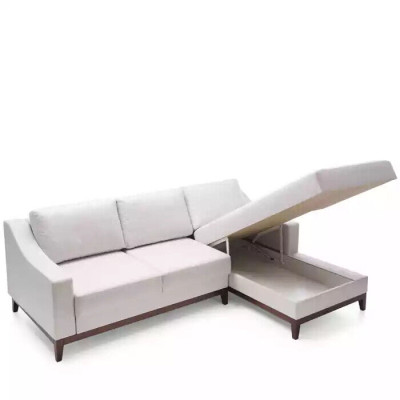 Sofá esquinero en forma de L, sofá tapizado, sofá de salón de diseño, sofá esquinero de tela.