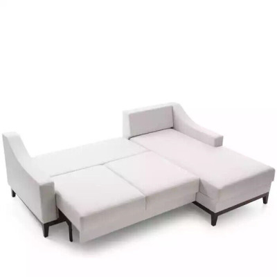 Sofá esquinero en forma de L, sofá tapizado, sofá de salón de diseño, sofá esquinero de tela.