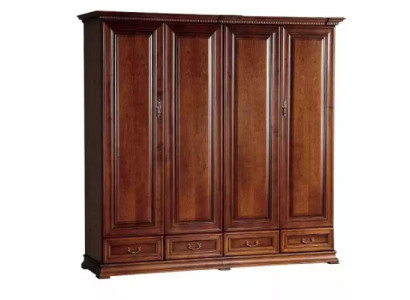Armario de madera para dormitorio, armario barroco rococó de 4 puertas.