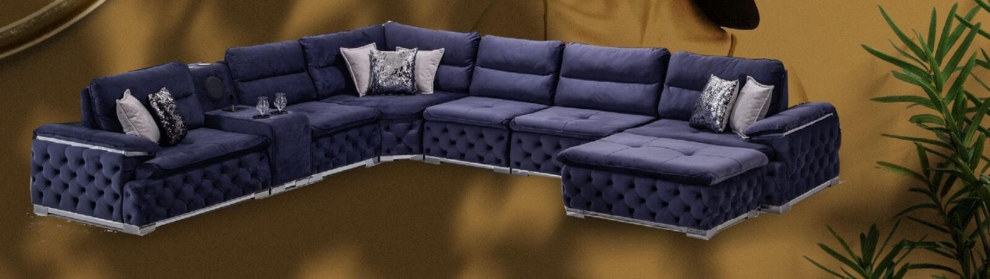 Sofá esquinero en forma de U Chesterfield, muebles de salón de estilo italiano.