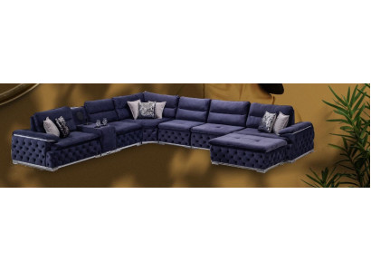 Sofá esquinero en forma de U Chesterfield, muebles de salón de estilo italiano.