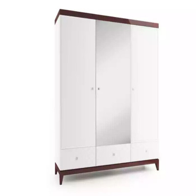 Diseñador armario brillante armarios dormitorio muebles madera lujo blanco