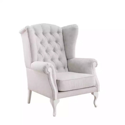 Sillón de diseño individual blanco con tapicería para sala de estar, muebles de televisión.