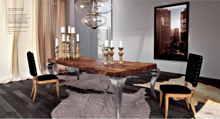 Diseño de silla de comedor con respaldo tallado. Muebles de silla de madera maciza con patrón.