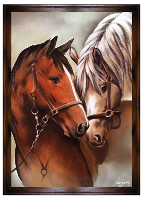 Cuadro de pintura al óleo, cuadros de óleo, caballo amoroso, imágenes de caballos, 200 x 140 cmG94769.