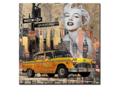 Imagen Imágenes Pintura Impresión Impresión artística Cojín Cultura "Taxi de Nueva York" G95196