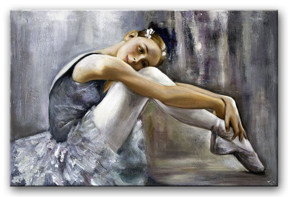 Ballet Escuela de Danza Imágenes Gimnasia Pintura al óleo G93617
