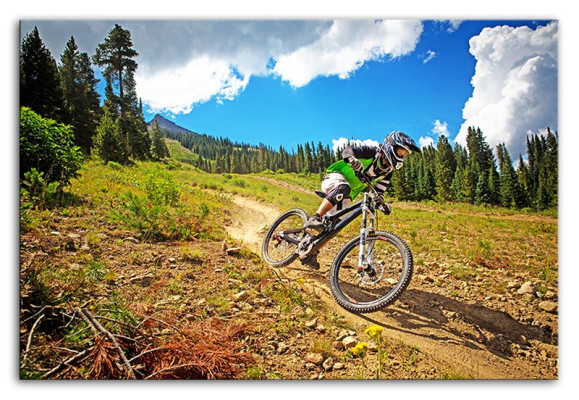 Deporte extremo Imagen Bicicleta Bicicleta Montañas Rocas Imagen Imágenes Pintura Arte Nuevo G93532