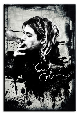 Kurt Cobain imagen imágenes diseñador potrait blanco y negro pintura impresión arte 93138