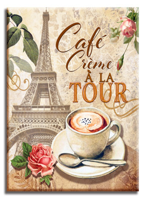 50 impresiones de imágenes del Café Creme en la Torre pintura arte abstracto retro G93461.