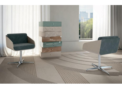 Sillón giratorio moderno de lujo, comodidad de asiento, muebles con tapicería Bizzotto.
