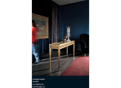 Mueble de consola de madera para teléfono auxiliar italiana con mesa auxiliar.