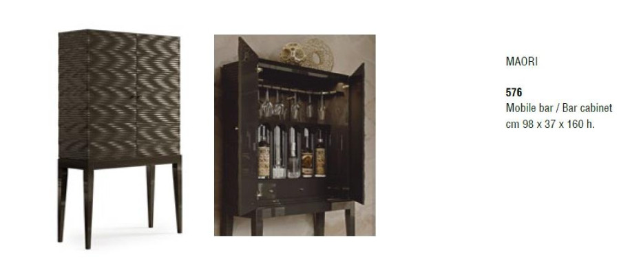 Armario Bar Aparador Vitrina Sala de estar Estante de diseñador Muebles Bizzotto Armarios