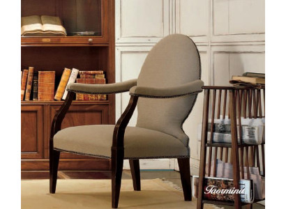Sillas reclinables de salón de lujo sillón sillón madera marrón muebles italianos tapizados.