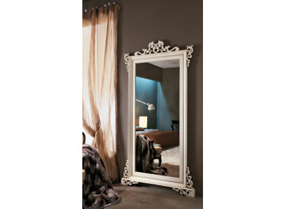 Marco de espejo de pared clásico de diseñador de madera real 112x210 espejo - Modelo 255