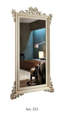 Marco de espejo de pared clásico de diseñador de madera real 112x210 espejo - Modelo 255