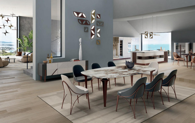Silla Silla de comedor Tela Sillas de comedor Diseño Acero inoxidable Marrón Bizzotto Nuevo