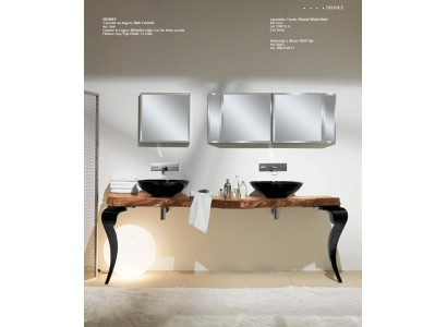 Lavabo redondo con lavamanos doble consola baño lujo muebles italia