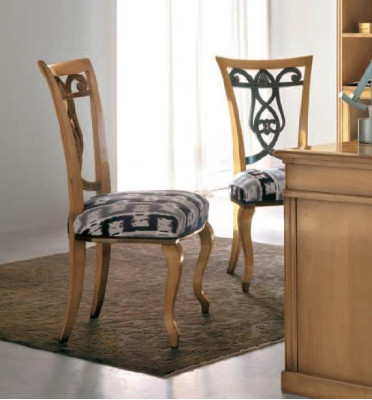 Silla de madera auténtica diseño de comedor Silla con patrones tallados Sillón Muebles