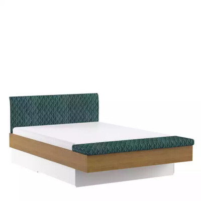 Diseño de cama de lujo, camas dobles de hotel, muebles de madera real de diseño real.