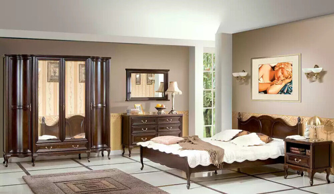 Diseño de cama cama doble Material Madera Camas Tapiz Dormitorio Muebles 160x200