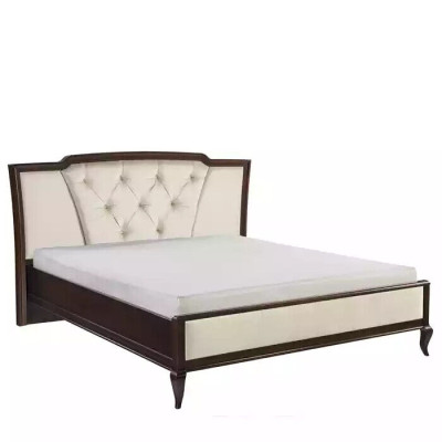 Cama de madera Cama Chesterfield Cama doble en el dormitorio Tela de terciopelo