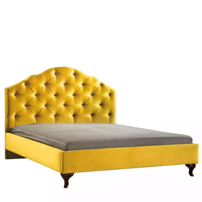 Chesterfield cama amarilla para el dormitorio camas dobles de lujo brillantes