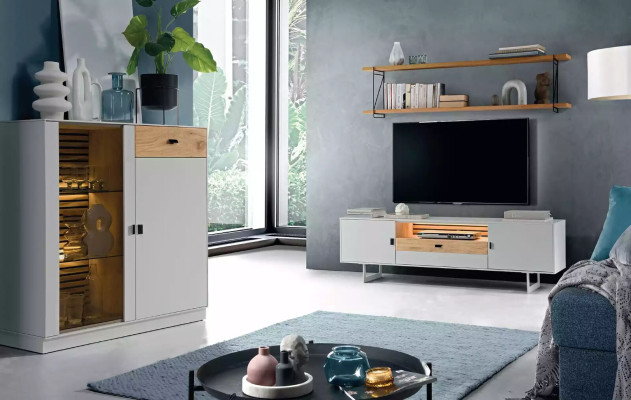 Mueble de pared de TV de madera de estilo moderno estante de sala de estar TV RTV soporte de TV.