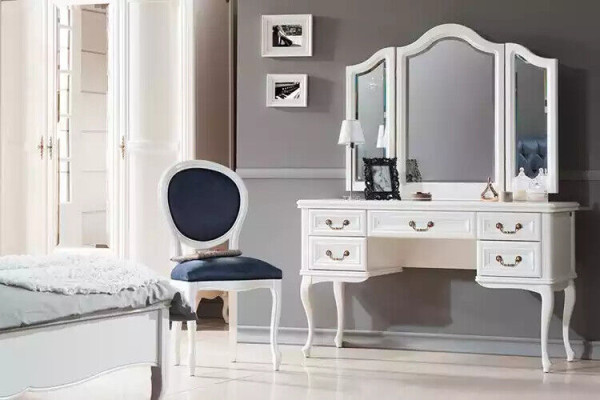 Espejo de diseñador Cómoda Espejo de estilo Art Deco Sala de estar Estante de madera de lujo