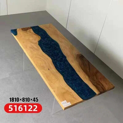 Mesa de comedor River Table Madera real Mesa de río Maciza Resina epoxi Mesas 181x81 Nueva