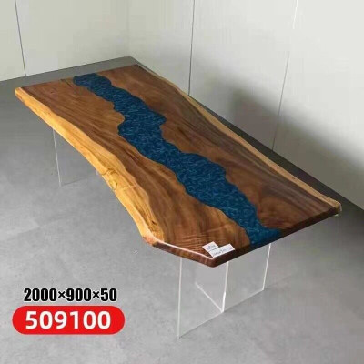 Mesa de comedor Mar Agua Río Madera real Mesa de río 200x90 Mesas de resina epoxi Nuevas