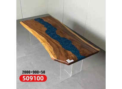 Mesa de comedor Mar Agua Río Madera real Mesa de río 200x90 Mesas de resina epoxi Nuevas