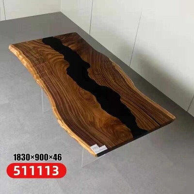 Mesa de resina epoxi Mesa de comedor de madera maciza Real Tablas 183x90 Mesa de río