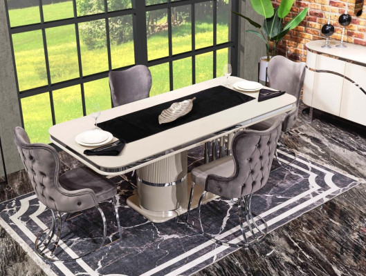 Mesa 6x sillas 7 piezas Comedor Mesa de comedor de madera Set de comedor Grupo Diseño