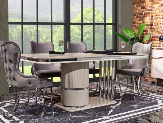 Mesa 6x sillas 7 piezas Comedor Mesa de comedor de madera Set de comedor Grupo Diseño