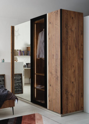 Armario moderno de lujo de madera armarios vidrio elegante dormitorio