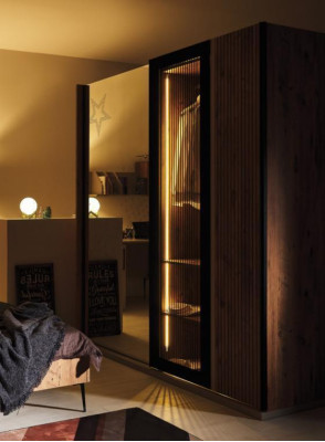 Armario moderno de lujo de madera armarios vidrio elegante dormitorio