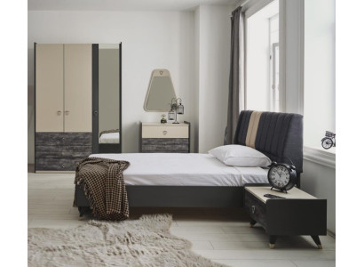 Lujoso dormitorio elegante Conjunto de muebles cama moderna de 5 piezas.