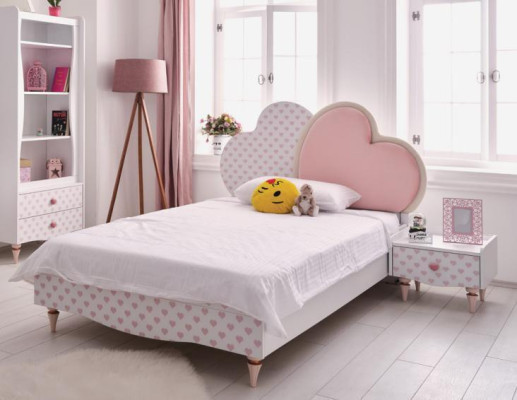 Camas de lujo Cama infantil Dormitorio infantil Cama Muebles de cama infantil Madera Blanca Nuevo