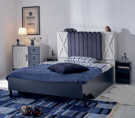 Diseño de cama de estilo moderno Cama de madera Diseño de lujo Muebles de dormitorio Cama de madera.